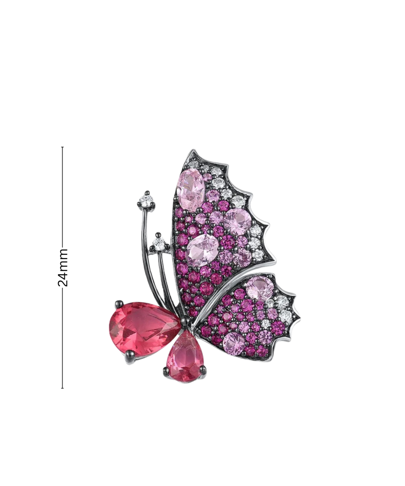 Sidabrinis pakabukas su nano rubinais ir špineliais