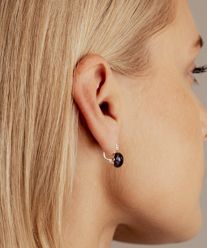 Auksiniai auskarai su perlais ir cirkoniais