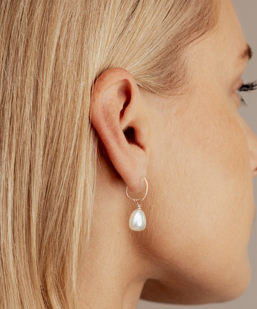 Auksiniai auskarai su perlais ir cirkoniais