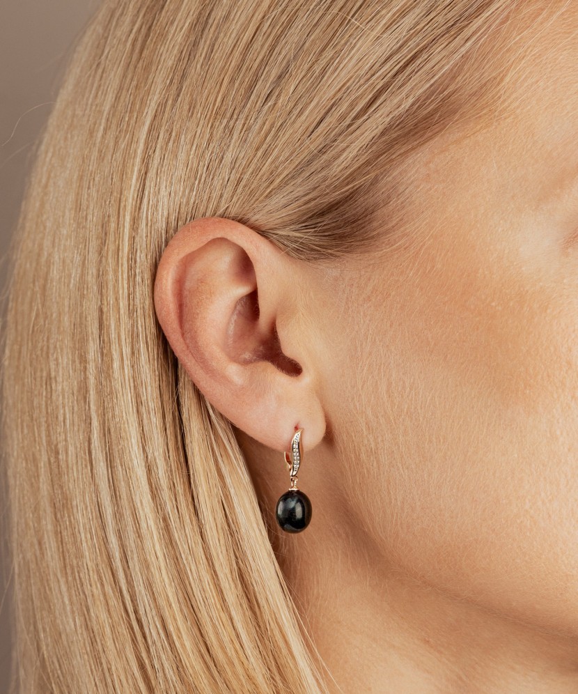 Auksiniai auskarai su perlais  - Goldinga