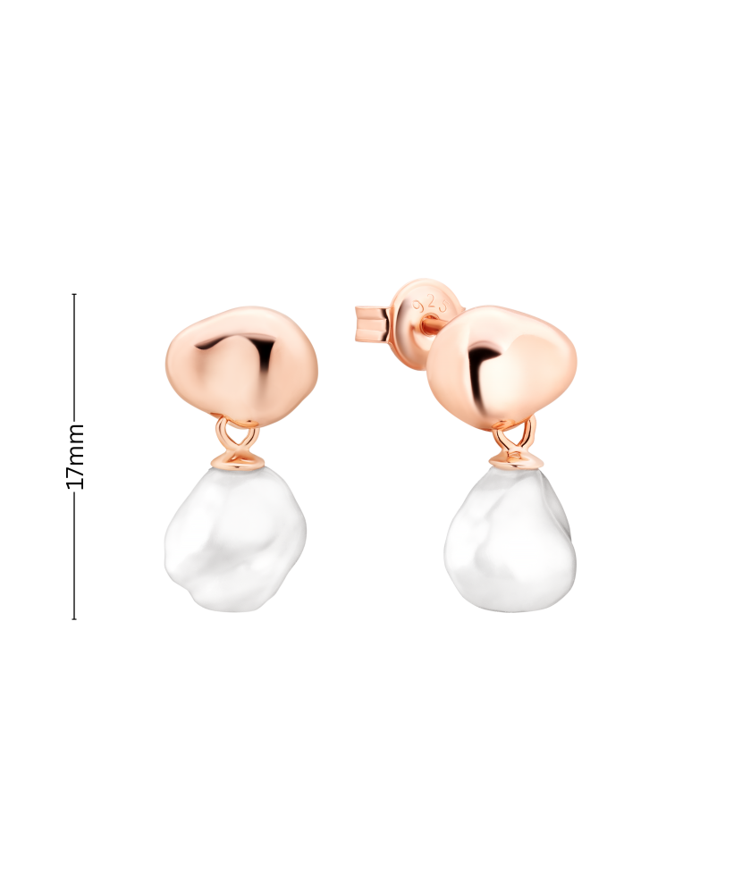 Paauksuoti Sidabriniai auskarai su  Keshi perlais