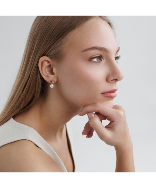 Paauksuoti Sidabriniai auskarai su  Keshi perlais