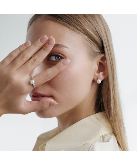 Sidabriniai auskarai su perlais