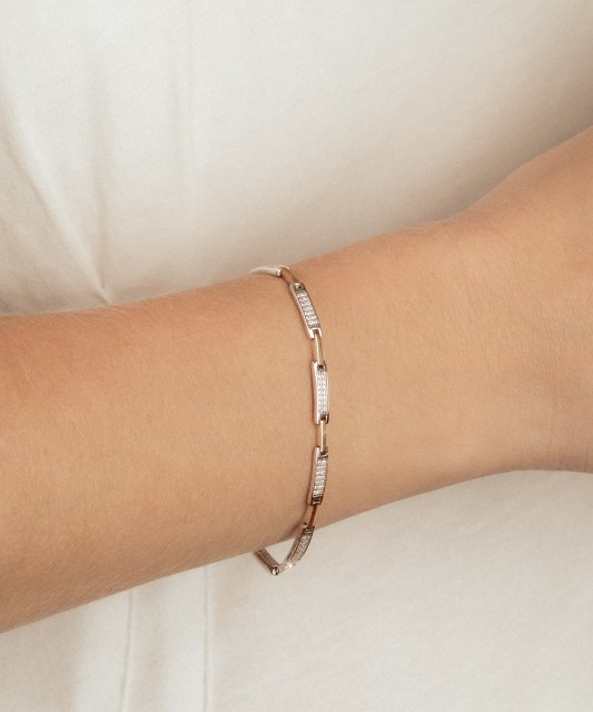 Sidabrinė apyrankė dengta auksu su cirkoniais