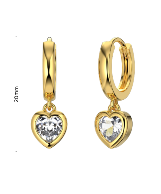 Paauksuoti sidabriniai auskarai su cirkoniais