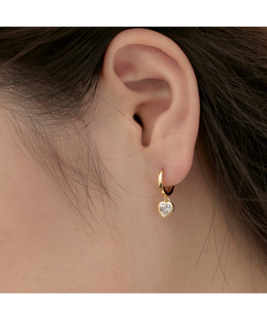 Paauksuoti sidabriniai auskarai su cirkoniais