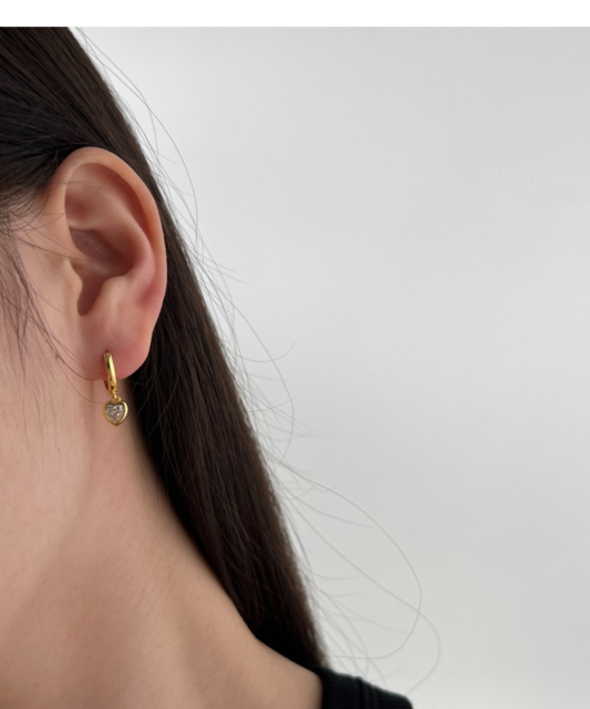 Paauksuoti sidabriniai auskarai su cirkoniais