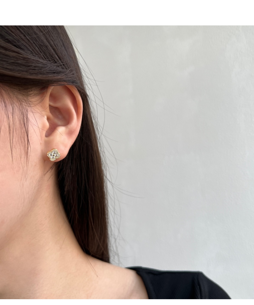 Paauksuoti sidabriniai auskarai su cirkoniais