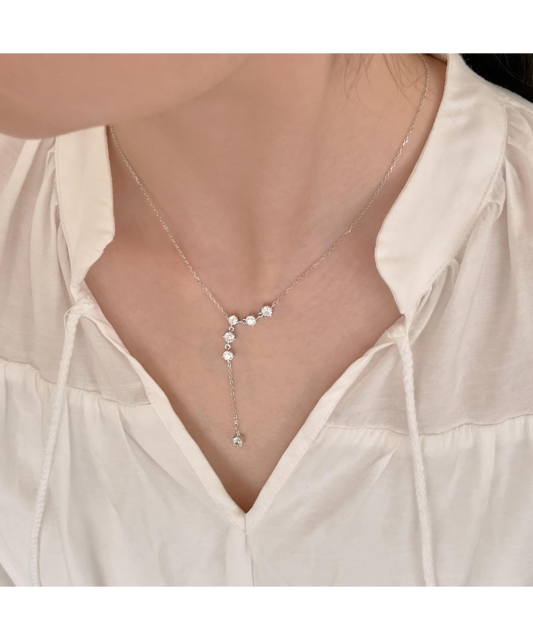 Sidabrinė grandinėlė su cirkonio pakabuku