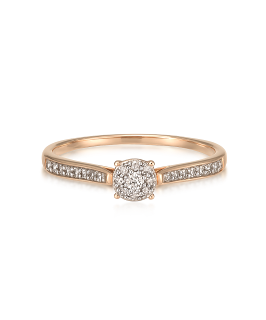 Auksinis žiedas su deimantais