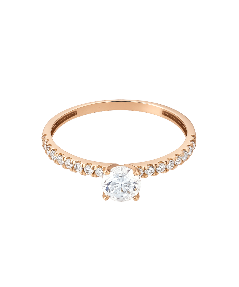 Auksinis žiedas su cirkoniais