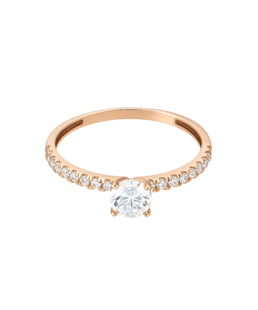 Auksinis žiedas su cirkoniais