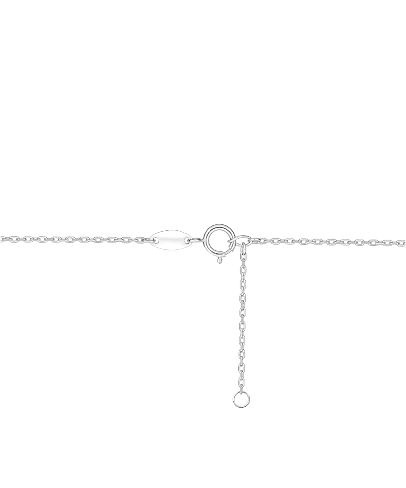 Balto  aukso grandinėlė su cirkonio pakabuku "Širdelė"