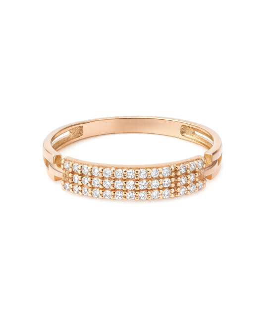 Auksinis žiedas su cirkoniais