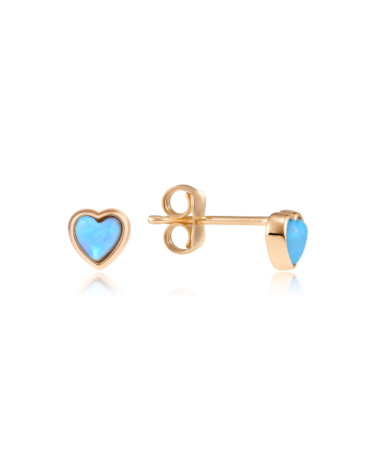 Auksiniai auskarai su opalais "Širdelės"