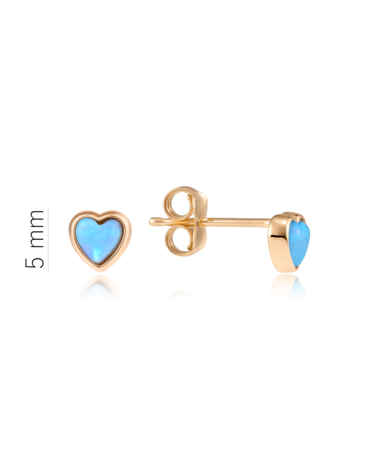 Auksiniai auskarai su opalais "Širdelės"