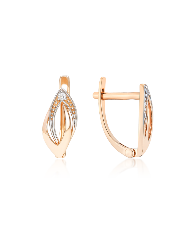 Auksiniai auskarai su cirkoniais  - Goldinga