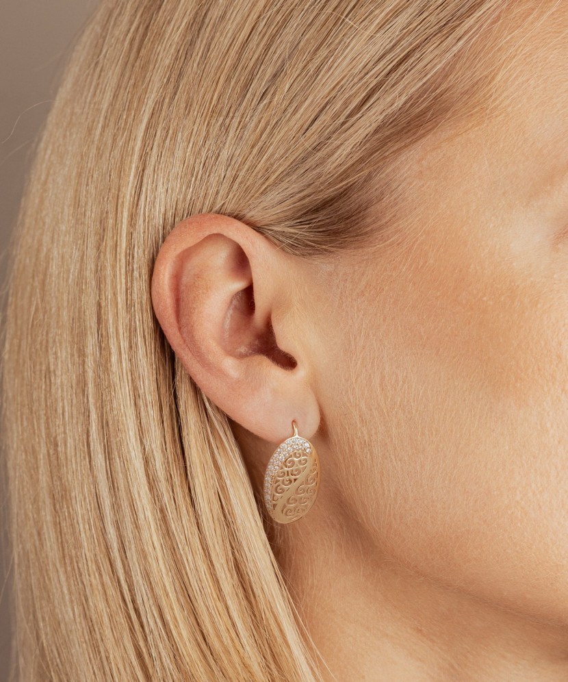 Auksiniai auskarai su cirkoniais