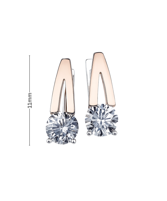 Sidabriniai auskarai dengti auksu su cirkoniais