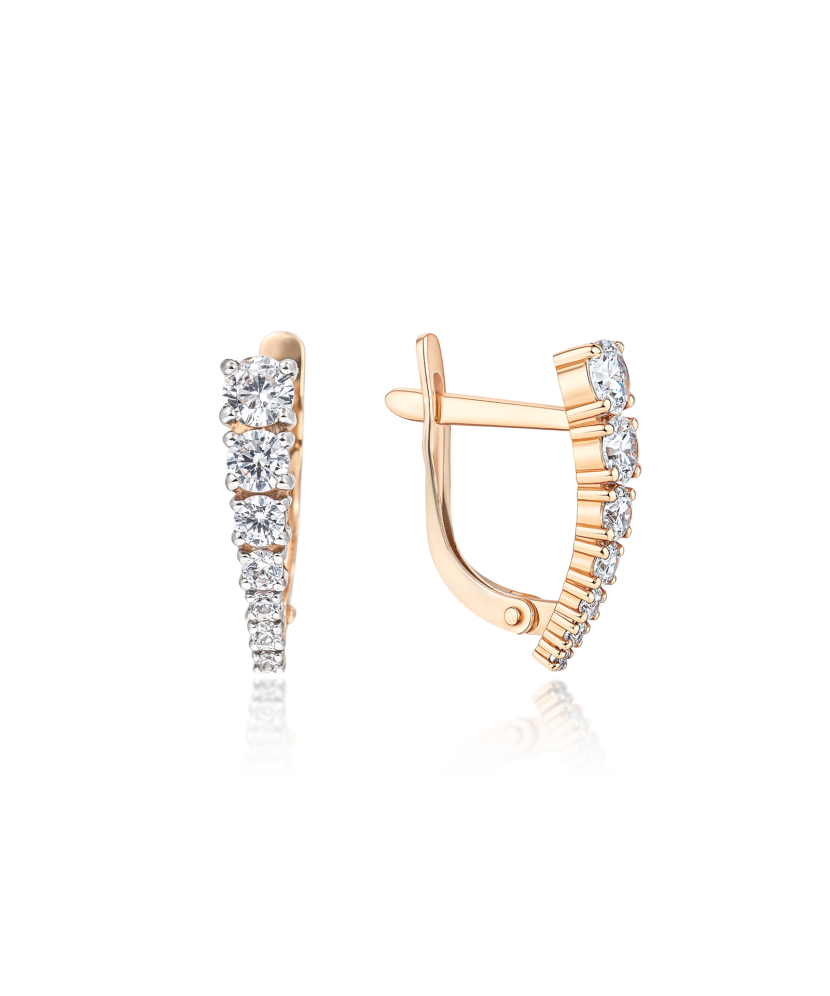 Auksiniai auskarai su kristalais  - Goldinga