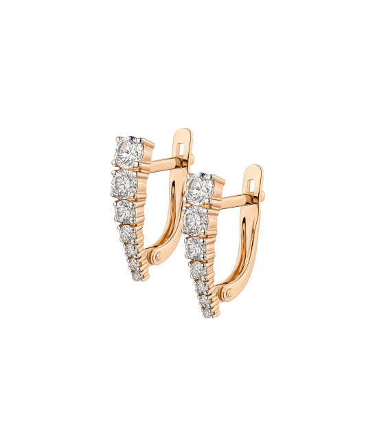 Auksiniai auskarai su kristalais  - Goldinga