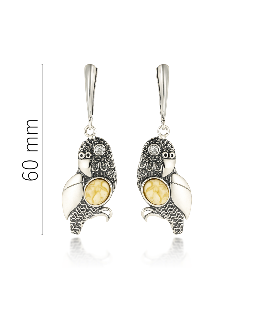 Sidabriniai auskarai su gintaru