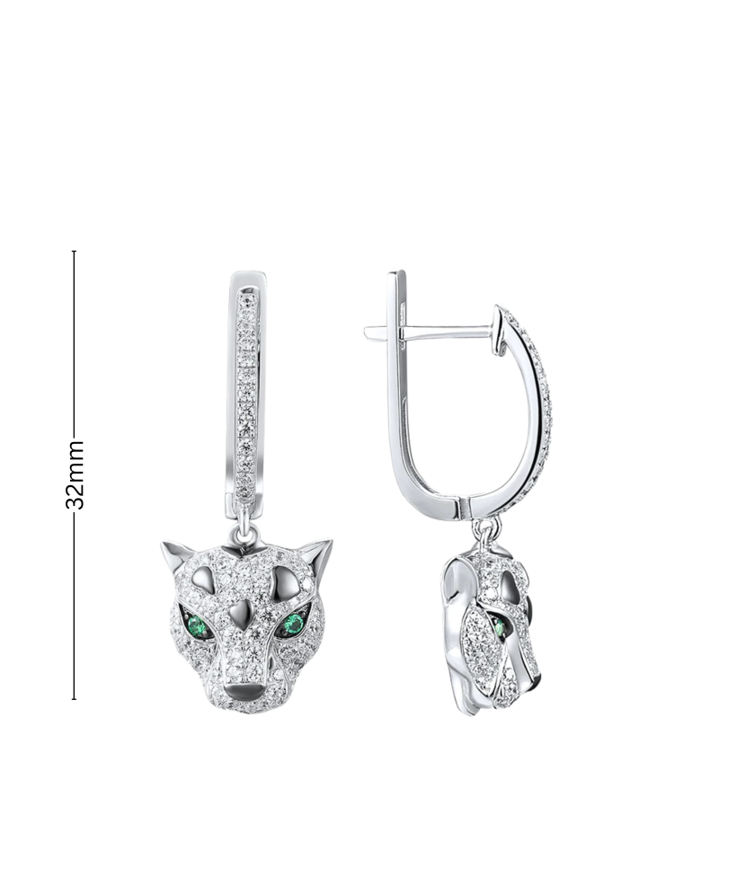 Sidabriniai auskarai su špineliais ir cirkoniais