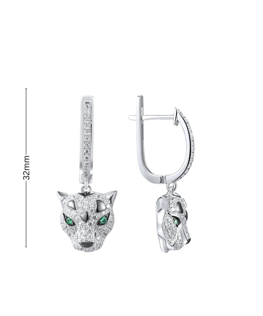 Sidabriniai auskarai su špineliais ir cirkoniais