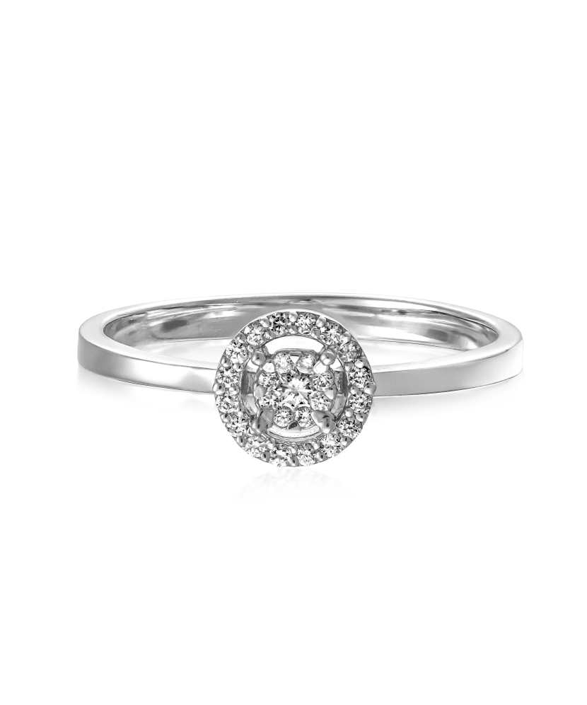 Balto aukso žiedas su briliantais