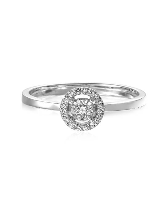 Balto aukso žiedas su briliantais