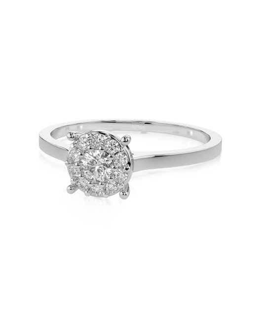 Balto aukso žiedas su briliantais