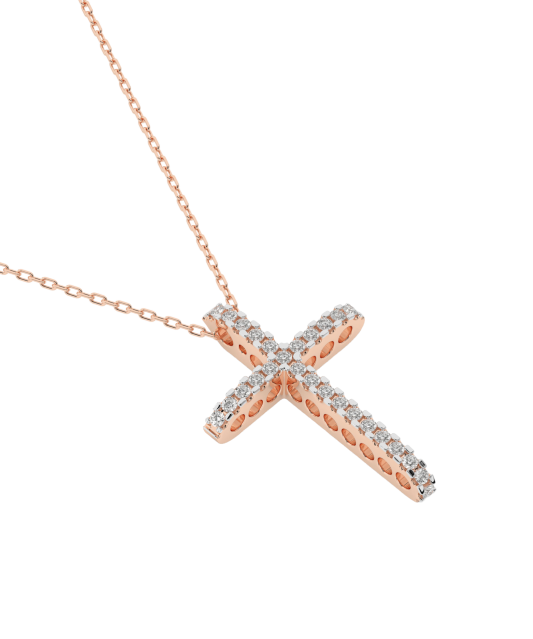 Auksinė grandinėlė su briliantiniu pakabuku "Kryželis"