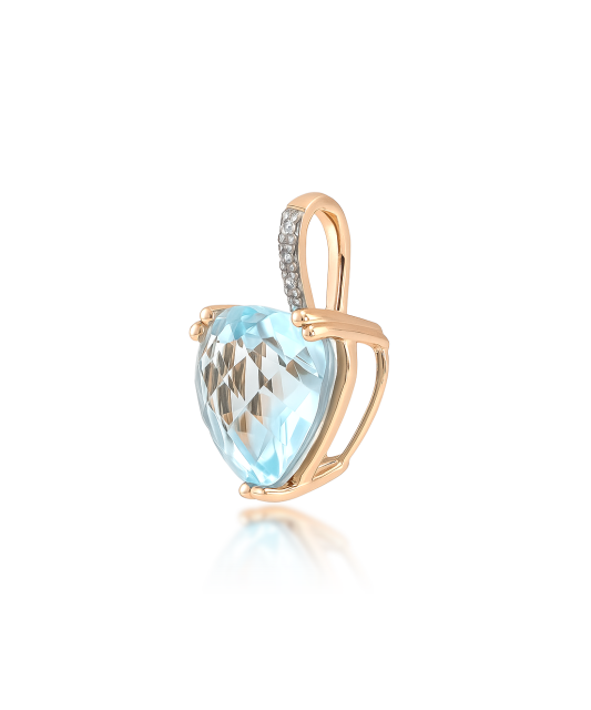 Auksinis pakabukas su deimantais ir topazu