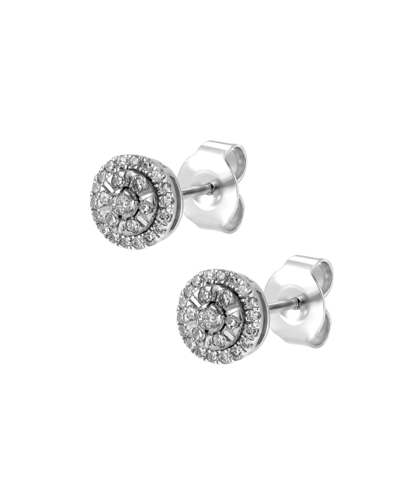 Balto aukso auskarai su deimantais