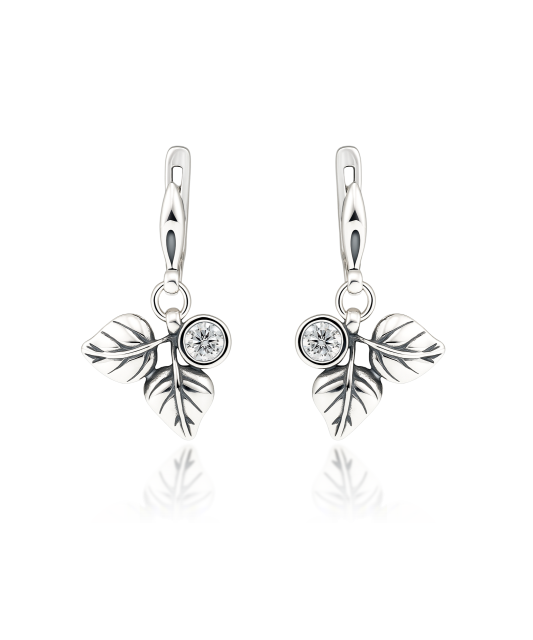 Sidabriniai auskarai su cirkoniais