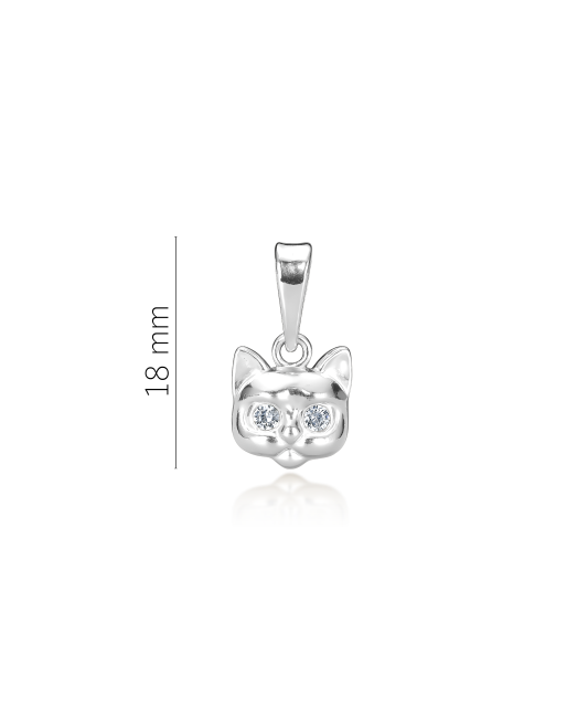 Sidabrinis pakabukas su cirkoniais "Katinas"