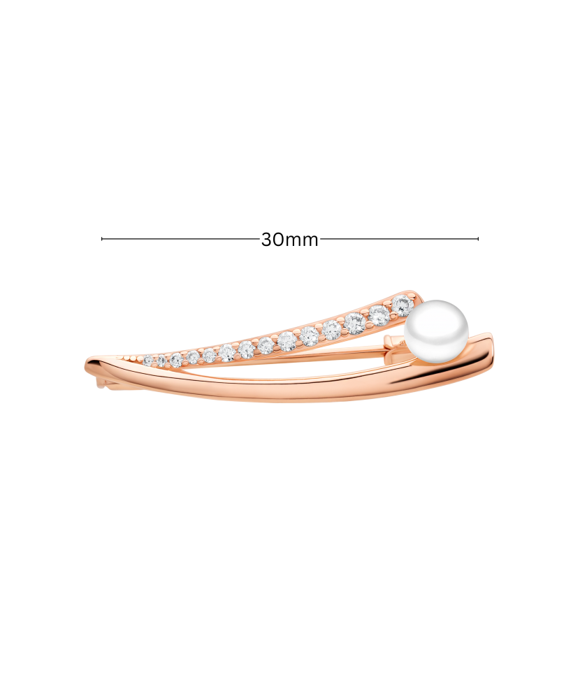 Paauksuota Sidabrinė sagė su perlais ir cirkoniais