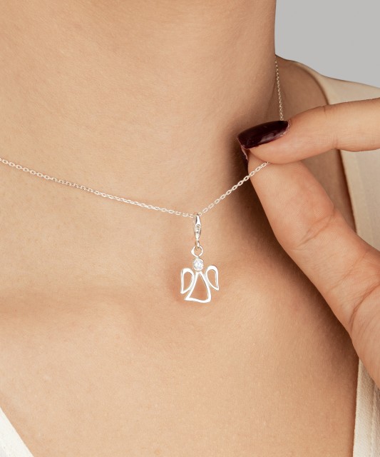 Sidabrinis pakabukas su cirkonius "Angelas"