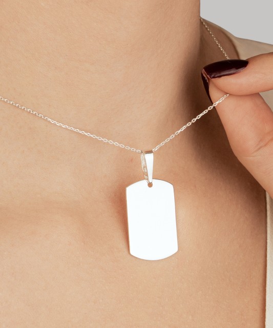 Sidabrinis pakabukas "Plokštelė"