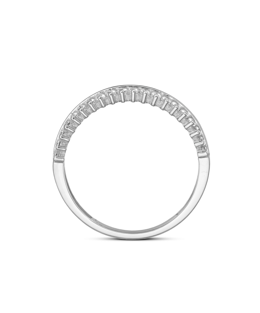 Balto aukso žiedas su cirkoniais