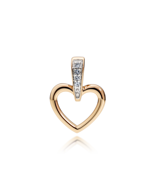 Auksinis pakabukas su deimantais "Širdelė"