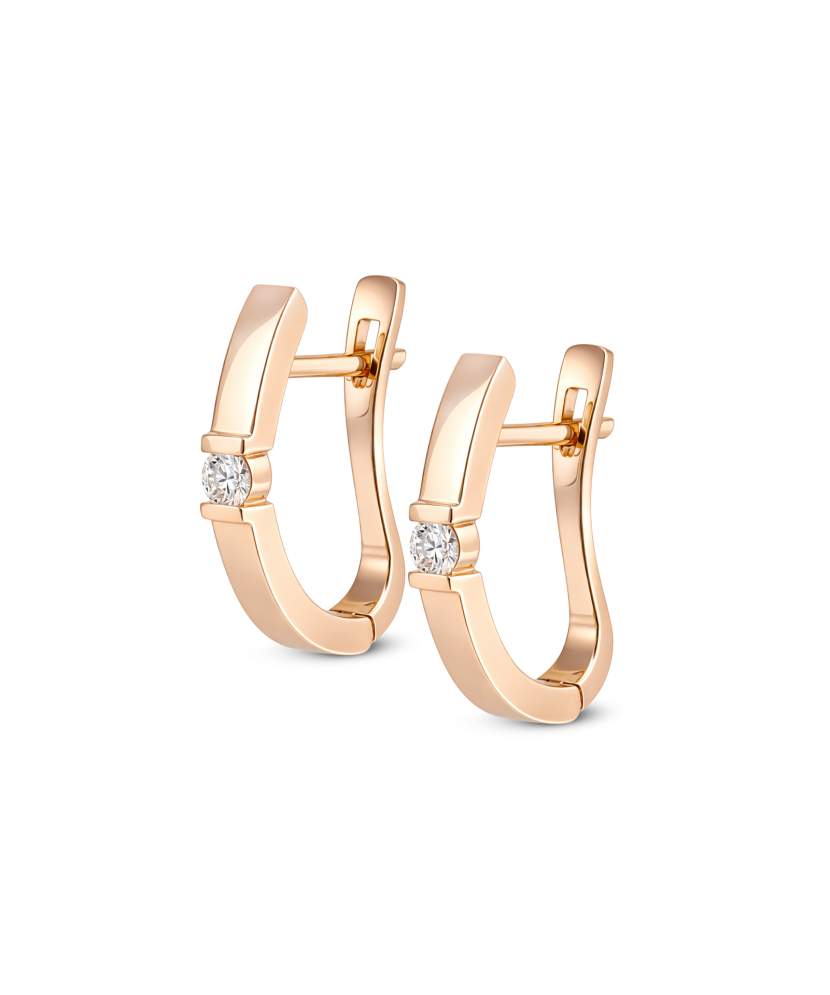 Auksiniai auskarai su deimantais