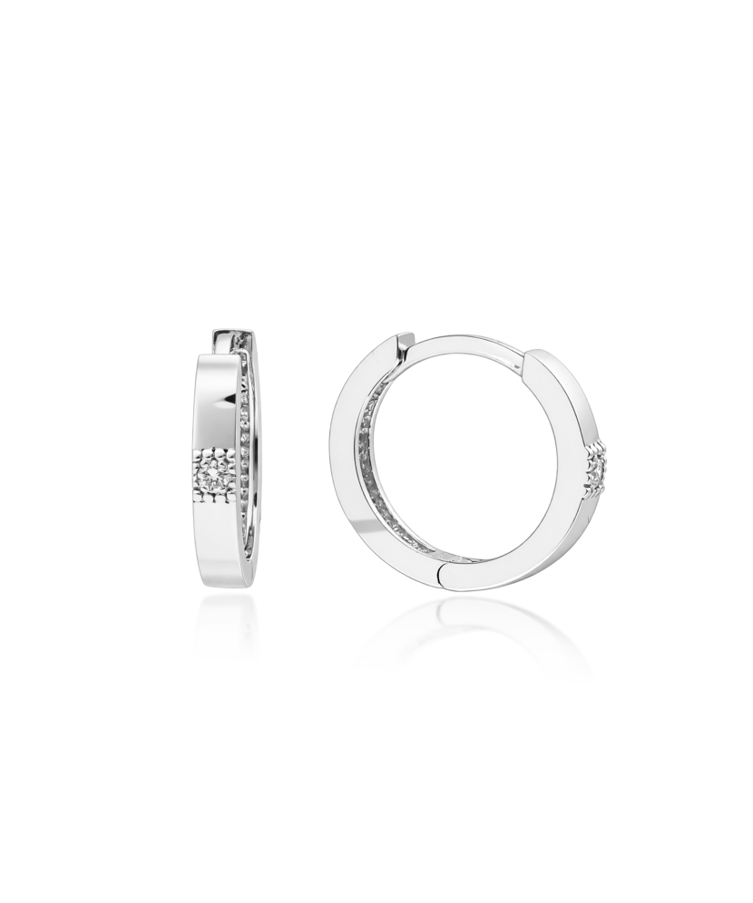 Balto aukso auskarai su deimantais