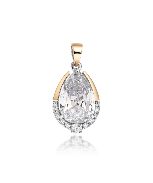 Sidabrinis pakabukas su cirkoniais dengtas auksu