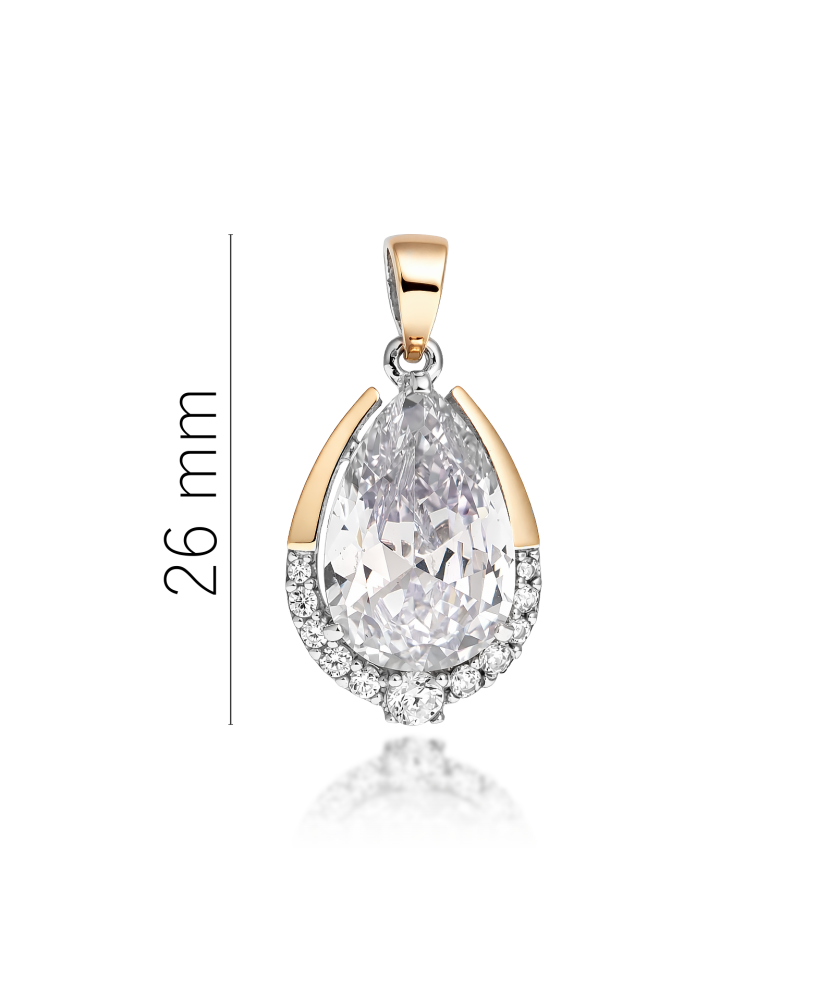 Sidabrinis pakabukas su cirkoniais dengtas auksu