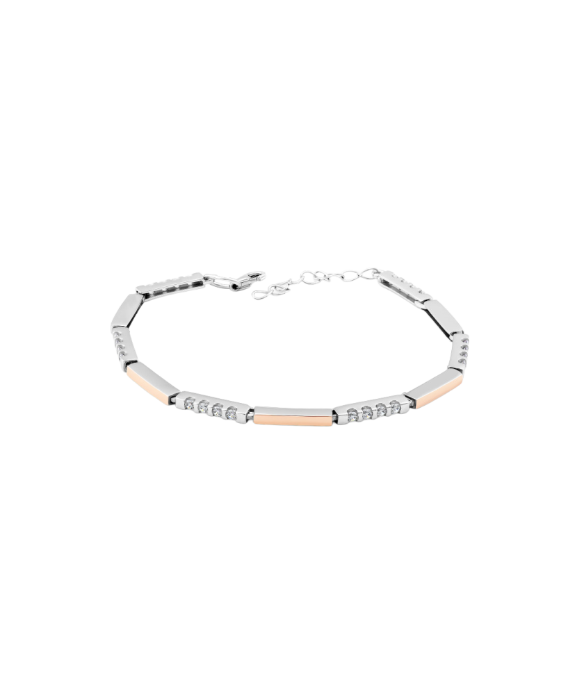 Sidabrinė apyrankė dengta auksu su cirkoniais  - Goldinga