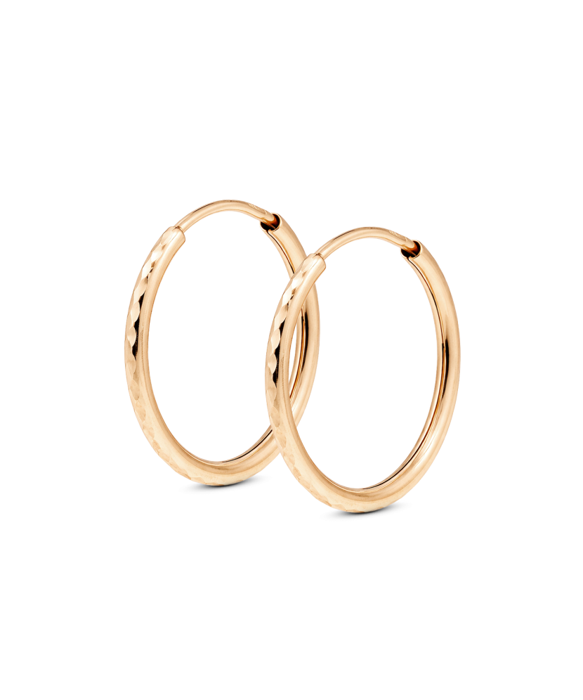 Auksiniai graviruoti auskarai 20mm