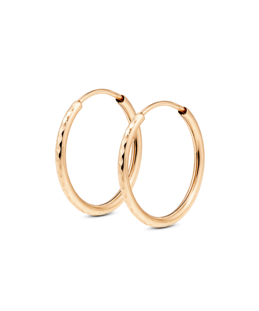 Auksiniai graviruoti auskarai 20mm