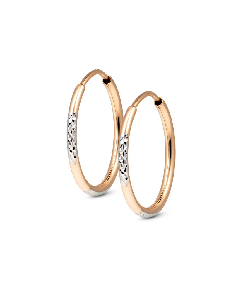 Auksiniai graviruoti auskarai 19mm