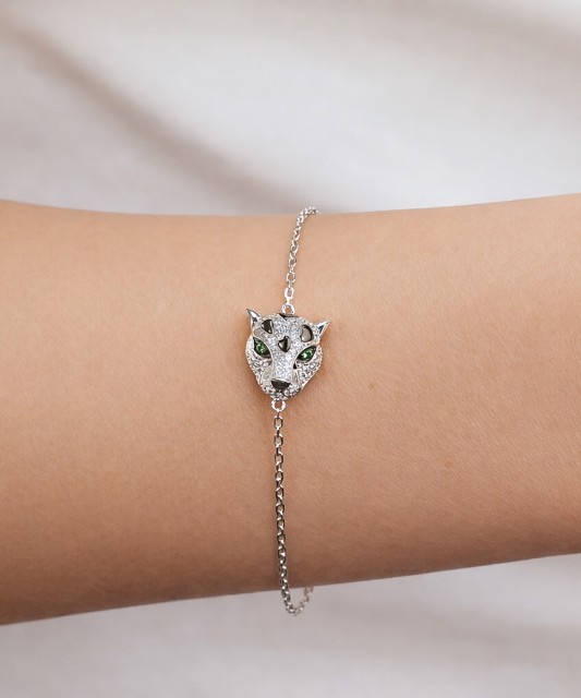 Sidabrinė apyrankė su cirkoniais ir špineliais  - Goldinga